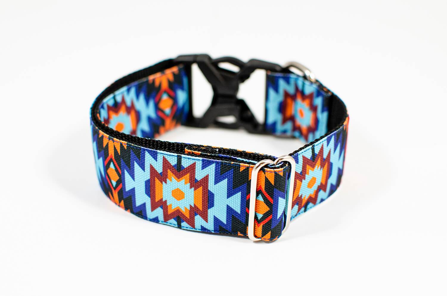 blue western blue dog collar with buckle