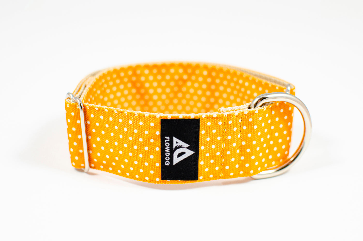 yellow dotted slip-on dog collar