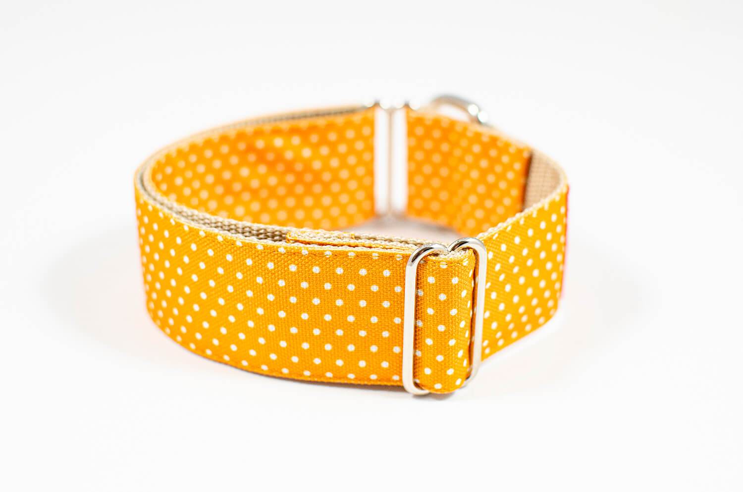 yellow dotted slip-on dog collar