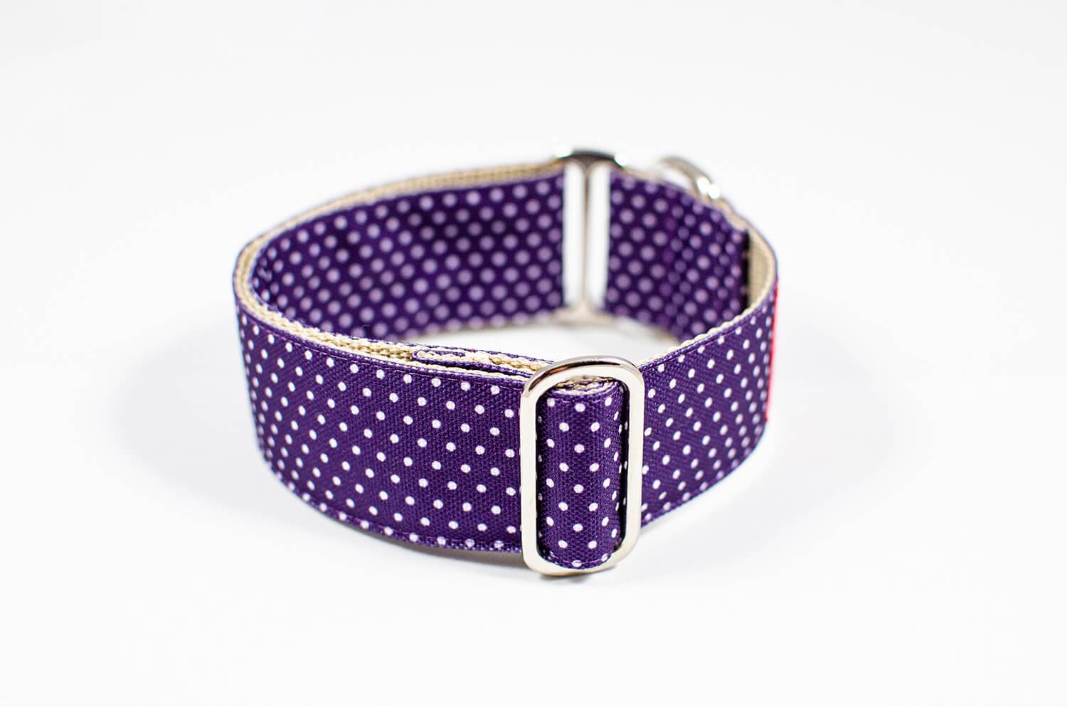 purple dotted slip-on dog collar